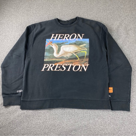 Heron Preston Black Crewneck Sweatshirt Size Small - Picture 1 of 12